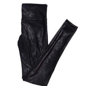 Spanx black faux leather pull-on full length leggings Size‎ Medium